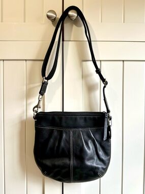 Coach Black SoHo Swingpack Adjustable Crossbody Leather Bag With Tag